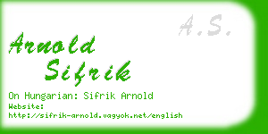 arnold sifrik business card
